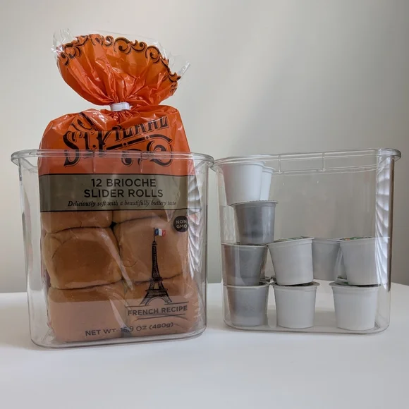 NEW Set 3 TAHARI Large Clear Food Storage Container Stackable BPA Free Snap Pink - Picture 10 of 14